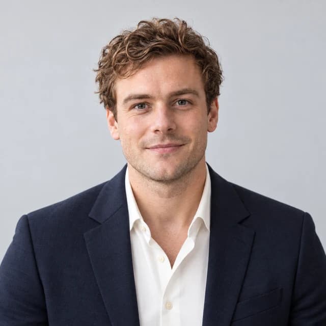 Clean studio AI headshot example