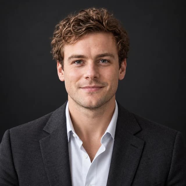 Dark studio AI headshot example