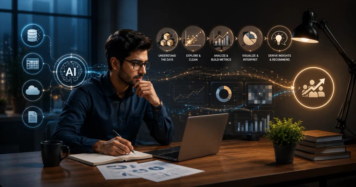 Data analyst rehearsing SQL, dashboard, and business-case interview questions