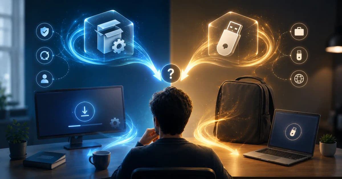 InterviewGPT Windows installer and portable download compared side by side