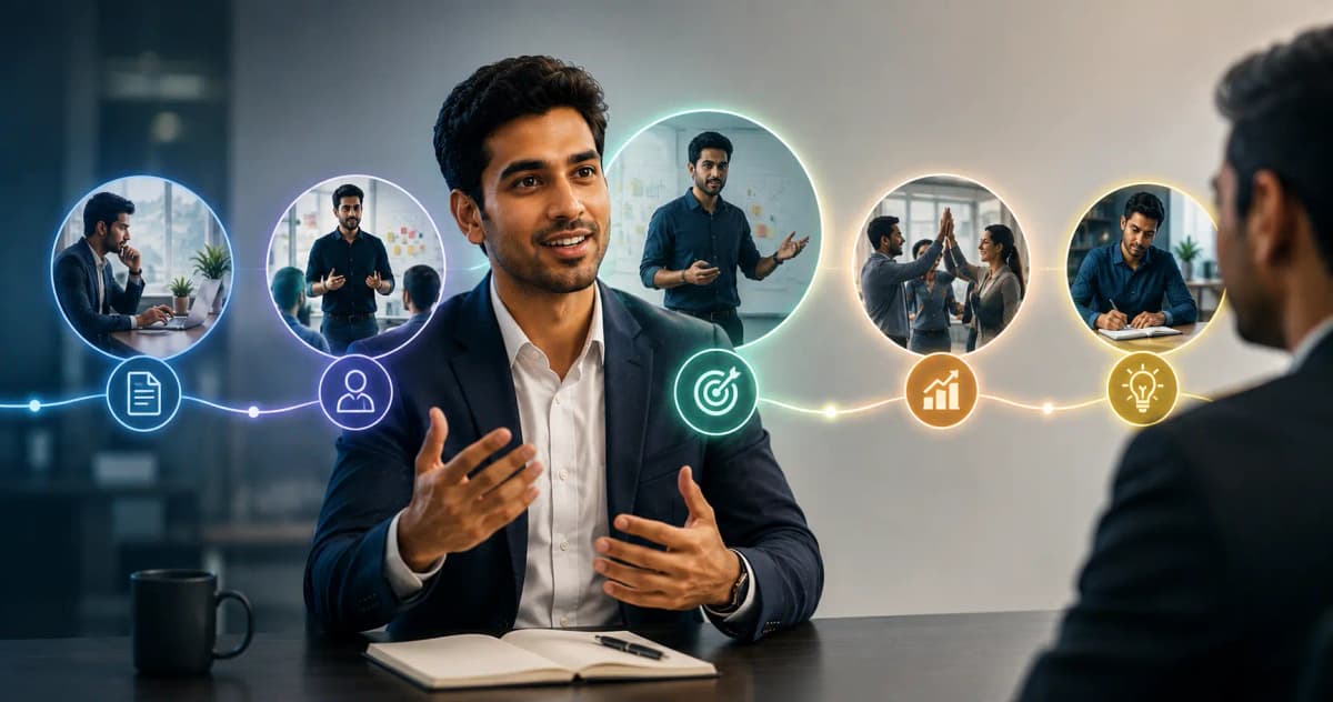 Situation, Task, Action and Result organized into a concise interview story