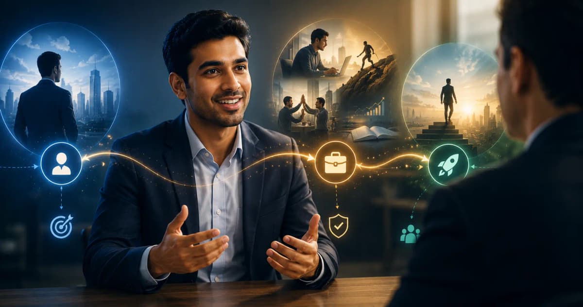 Present, past and future points organized into a short interview introduction