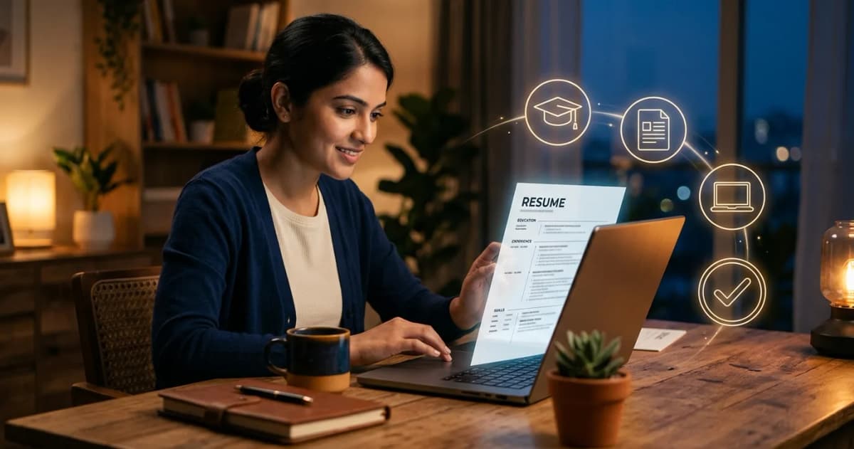 One-page fresher resume with education, skills and projects sections